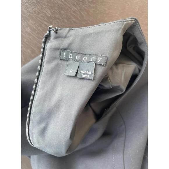 Theory Black Cap Sleeve A-Line Dress – Size 0 – Rayon Blend Workwear - Picture 6 of 7